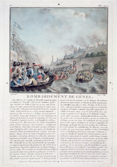 Bombardment of Genoa, 1684, Engraved by Jean Baptiste Morret by Antoine Louis Francois Sergent Marceau
